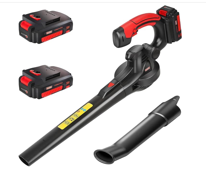 MZK 20V Cordless Electric Leaf Blower - Lightweight Battery Powered Blower for Lawn Care and Patio Cleaning (Includes Battery & Charger)