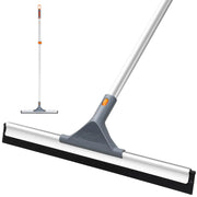 Eazer Heavy Duty Floor Squeegee Broom with Extendable 50.3'' Aluminum Pole and Rubber Blade for Efficient Cleaning of Kitchens, Swimming Pools, Concrete Floors, Showers, Tiles, Garages, Windows, Glass, and Pet Hair Removal