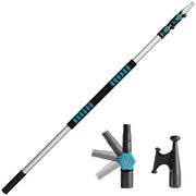 TelesPro Telescoping Extension Pole with Boat Hook 5-12FT for Easy Reach and Handling