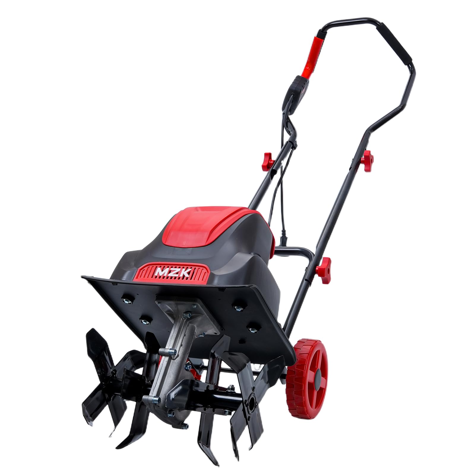 MZK 12-Inch Corded Electric Tiller with 10.5 Amp Power, 8-Inch Tilling Depth & Adjustable Wheels for Efficient Gardening
