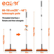 Eazer 46'' Professional Window Cleaner Tool - 2-in-1 Rotatable Squeegee with Adjustable Extension Pole for Effortless Window and Shower Cleaning