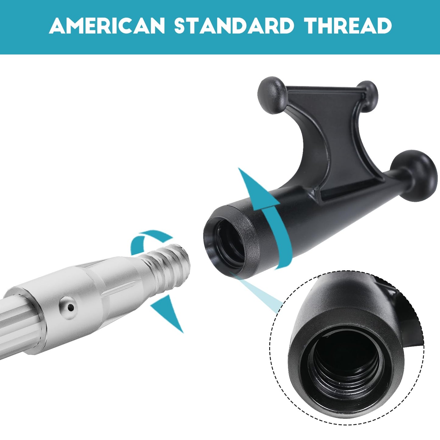 TelesPro Nylon Boat Hook Attachment - Durable and Versatile for 12FT, 24FT, 30FT Extension Poles (Poles Sold Separately)