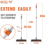Eazer 2-in-1 Floor Scrubber Brush - Versatile Soft & Hard Bristle Cleaning Brush for Concrete, Tile, Bathroom, Garage, Kitchen, Wall, and Pool