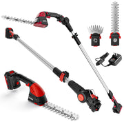 MZK 3-in-1 Electric Pole Hedge Trimmer – 20V Mini Hedge Trimmer & Grass Shear with 13ft Reach for Lawn Care