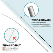 TelesPro Telescoping Extension Pole with Boat Hook 5-12FT for Easy Reach and Handling