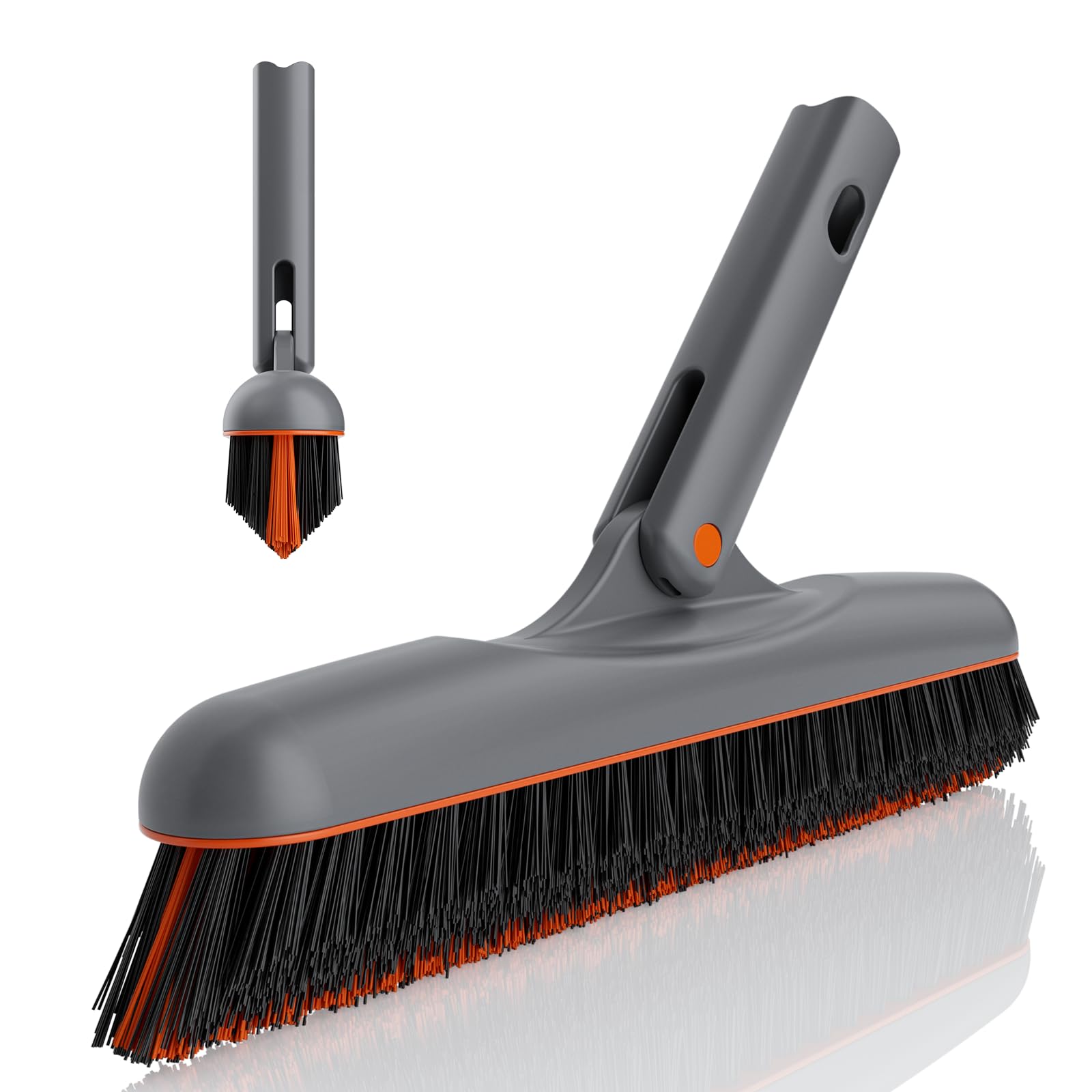 Eazer Grout Brush EAB02-H - 180° Rotating Tile Grout Cleaner with V-Shape Scrubber and Stiff Bristles for Effective Bathroom and Baseboard Cleaning