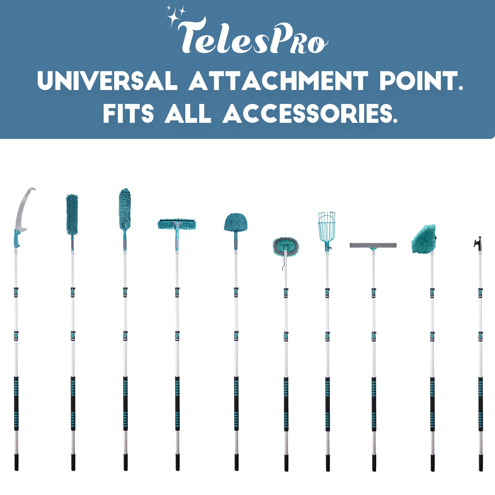 Telespro 12FT Telescoping Fruit Picker - 20+ Foot Reach, Lightweight Aluminum Extension Pole with Easy Attach Twist-On Apple Basket, Durable Fruit Picking Tool