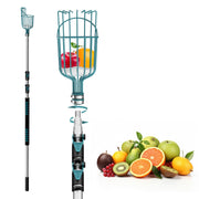 Telespro 12FT Telescoping Fruit Picker - 20+ Foot Reach, Lightweight Aluminum Extension Pole with Easy Attach Twist-On Apple Basket, Durable Fruit Picking Tool