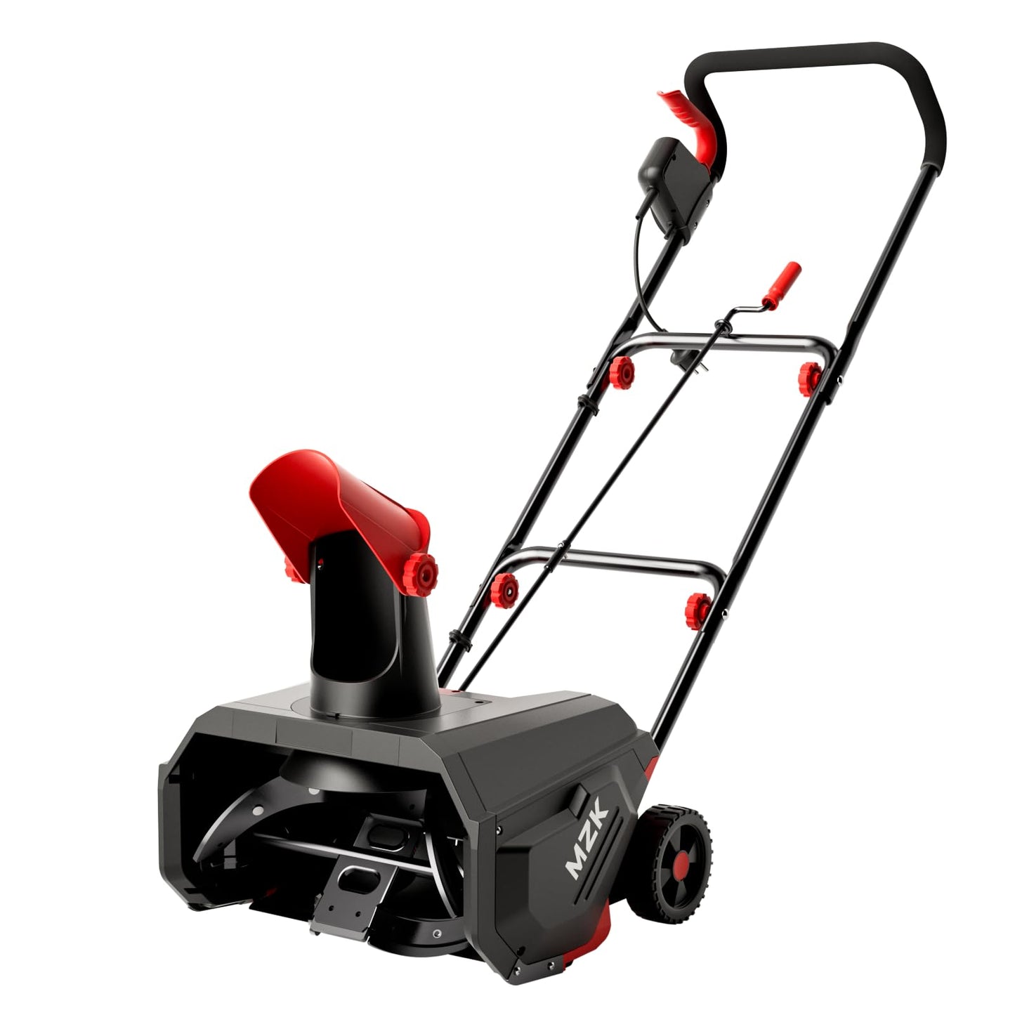 MZK 14.5-Inch Electric Walk-Behind Snow Blower with 20ft Throwing Distance and 13-Amp Motor, Black with Directional Chute Control