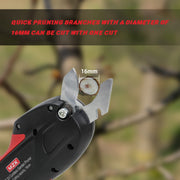 MZK Professional Cordless Electric Pruning Shears - 7.2V Battery-Powered Trimmers for Tree Branches and Flowering Bushes with Safety Protection, Max Cutting Diameter 16mm (0.63inch)