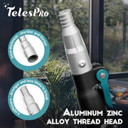 TelesPro 12FT Car Wash Brush Kit - Long Handle Soft Brush, Tire Brush, Window Squeegee, Microfiber Head & Mitt for Cars, Trucks, SUVs, RVs, and Home Cleaning