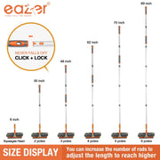 Eazer 2-in-1 Window Cleaner Tool Kit with 89'' Rotatable Squeegee, Extension Pole, and Bendable Head for Indoor/Outdoor Use and Car Glass