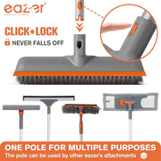 Eazer 2-in-1 Floor Scrubber Brush - Versatile Soft & Hard Bristle Cleaning Brush for Concrete, Tile, Bathroom, Garage, Kitchen, Wall, and Pool