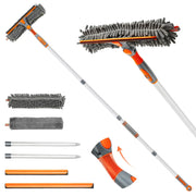 Eazer 2-in-1 Window Cleaner Tool Kit with 89'' Rotatable Squeegee, Extension Pole, and Bendable Head for Indoor/Outdoor Use and Car Glass