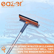 eazer Professional Window Squeegee - 2-in-1 Rotatable Window Cleaning Tool with Extension Pole (20''-30'') for Shower and Windshield Cleaning