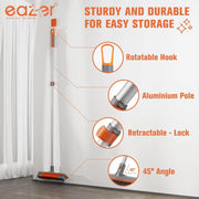 Eazer 2-in-1 Floor Scrubber Brush - Versatile Soft & Hard Bristle Cleaning Brush for Concrete, Tile, Bathroom, Garage, Kitchen, Wall, and Pool