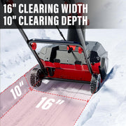 MZK 14.5-Inch Electric Walk-Behind Snow Blower with 20ft Throwing Distance and 13-Amp Motor, Black with Directional Chute Control