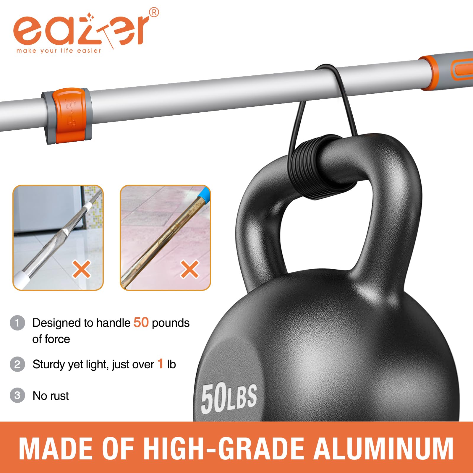 eazer EAP01 Multi-Purpose Aluminum Pole Adjustable from 34'' to 48''
