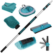 TelesPro Telescoping Extension Pole Car Wash Brush with 3 Replaceable Brush Heads (5-12FT)
