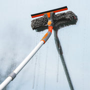 Eazer Window Squeegee and Scrubber Combo Tool Kit with 2 Squeegee Blades and 2 Cleaning Pads for Effective Window and Glass Cleaning - Pole Not Included