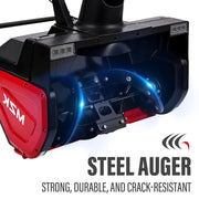 MZK 23-Inch Electric Walk-Behind Snow Blower - 15-Amp Motor, 30ft Throwing Distance, Directional Chute Control, Black