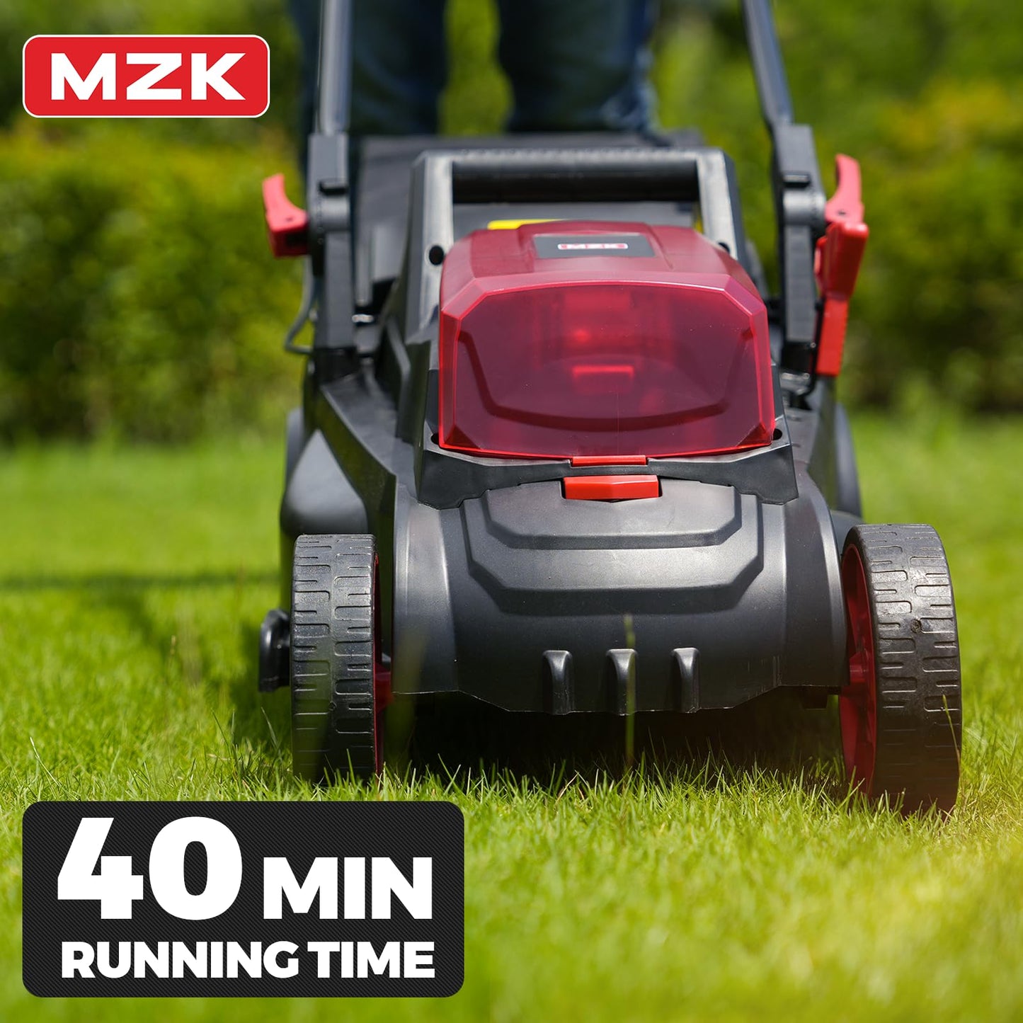 MZK 40V Cordless Electric Lawn Mower with 4-Position Height Adjustment, Lightweight 13" Battery-Powered Push Mower for Yard, Garden, and Farm – Includes 2x4AH Batteries and Charger (Model LM13B08)