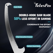 TelesPro 16-Inch Handheld Pruning Saw for Effortless Tree Trimming - Compatible with US Acme Thread Poles