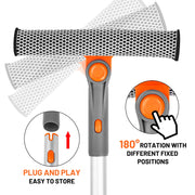 eazer Professional Window Squeegee - 2-in-1 Rotatable Window Cleaning Tool with Extension Pole (20''-30'') for Shower and Windshield Cleaning