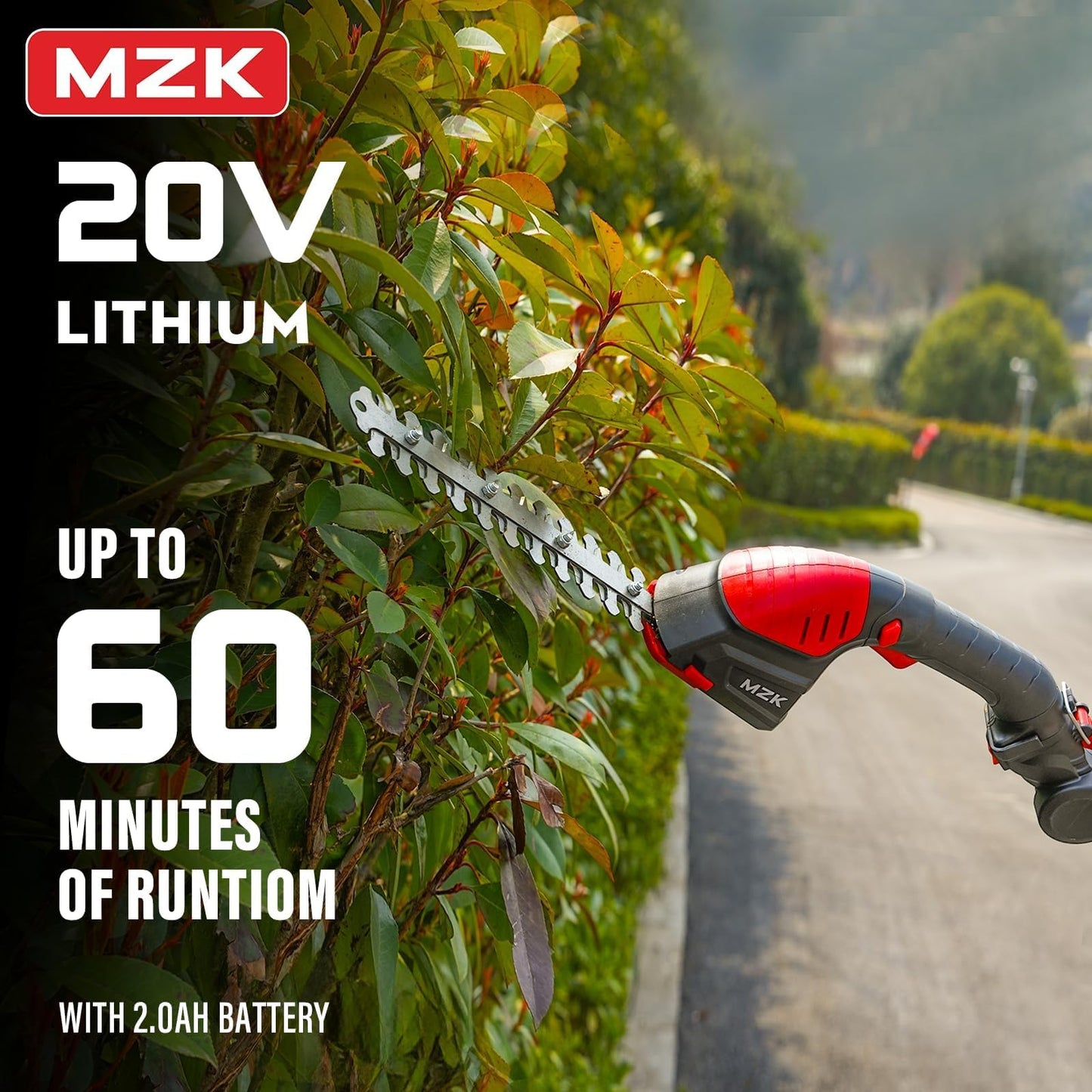 MZK 2-in-1 Electric Pole Hedge Trimmer with 13ft Reach, Multi-Angle Extension Pole, Battery and Charger Included, HT08D11