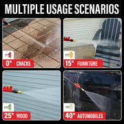 MZK Electric Pressure Washer 3.0 GPM with 360° Lockable Wheels, 4 Quick-Connect Nozzles & Foam Cannon for High-Pressure Cleaning of Cars, Fences, and Driveways