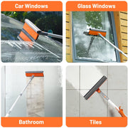 Eazer 46'' Professional Window Cleaner Tool - 2-in-1 Rotatable Squeegee with Adjustable Extension Pole for Effortless Window and Shower Cleaning