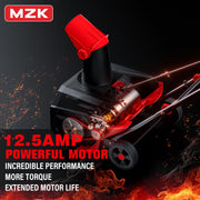 MZK 14-Inch Electric Snow Blower with 20ft Throwing Distance, 13-Amp Motor, and Directional Chute Control - Black