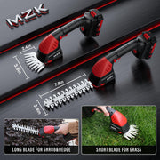 MZK 3-in-1 Electric Pole Hedge Trimmer – 20V Mini Hedge Trimmer & Grass Shear with 13ft Reach for Lawn Care