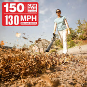 MZK Cordless Leaf Blower - 20V Lightweight Battery-Powered Electric Blower with 2 * 2Ah Battery & Charger for Lawn Care, Patio Cleaning, and Leaf Blowing