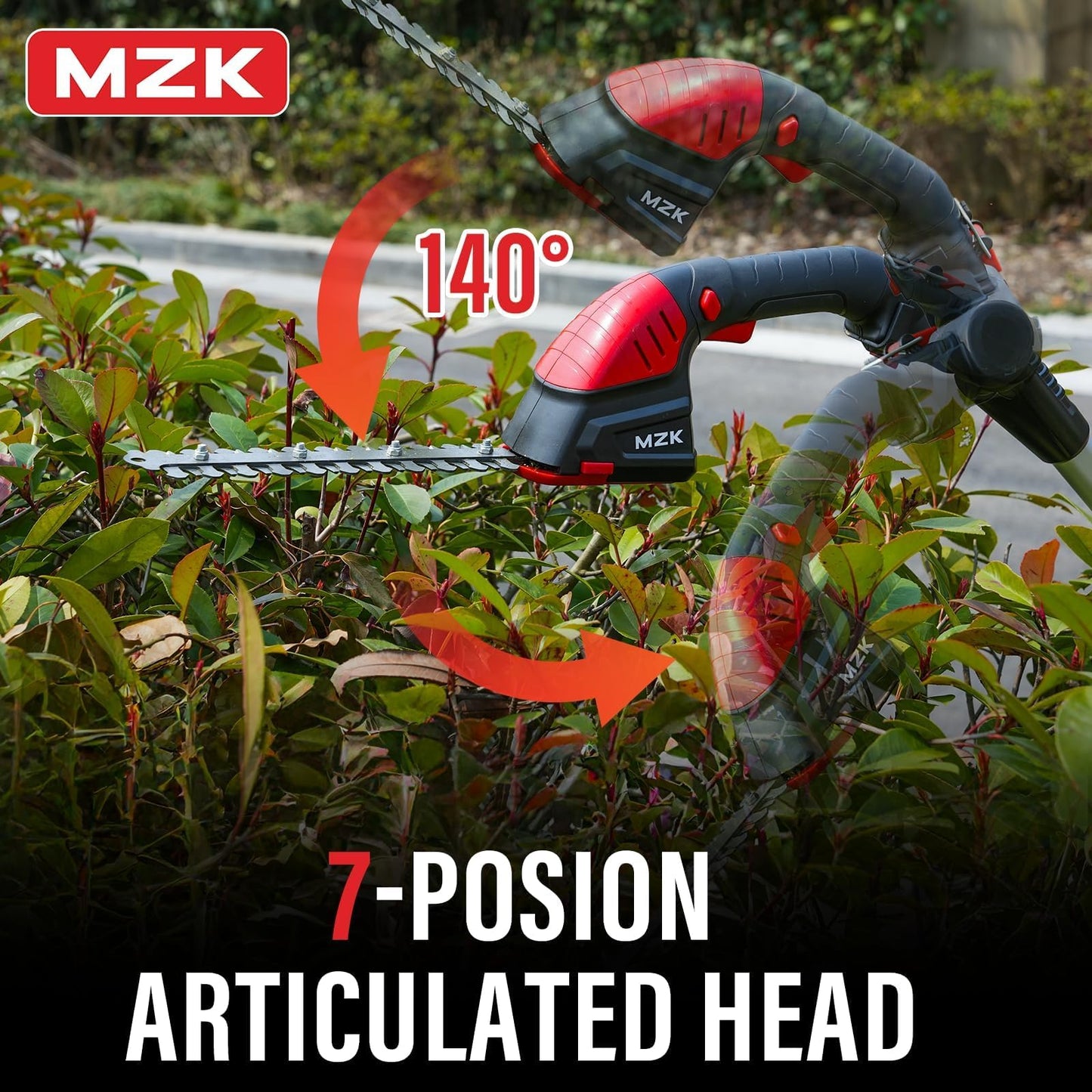 MZK 2-in-1 Electric Pole Hedge Trimmer with 13ft Reach, Multi-Angle Extension Pole, Battery and Charger Included, HT08D11