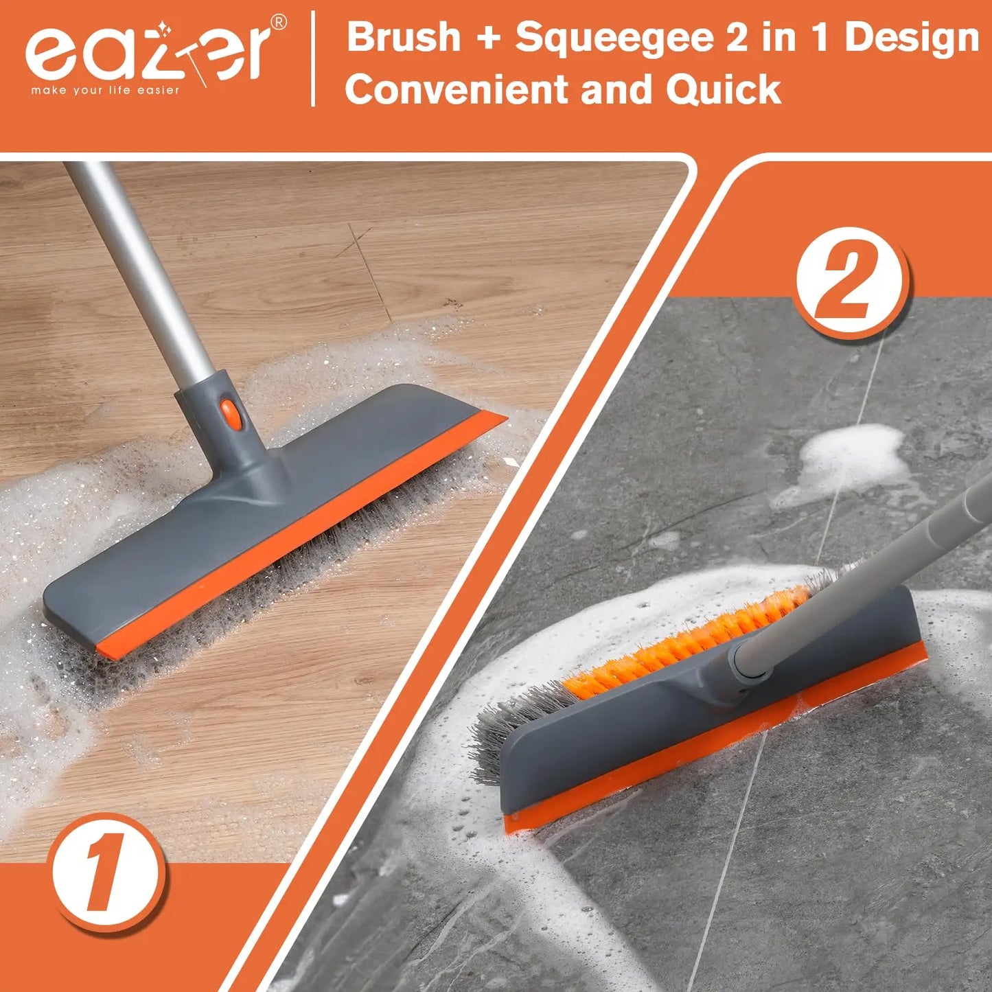 Eazer EAB03-H Floor Scrubber Brush - 2-in-1 Deck Cleaning Solution