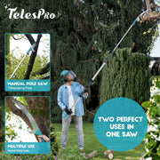 Telespro Telescoping Extension Pole with Pruning Saw for Effortless Tree Trimming 7-30FT