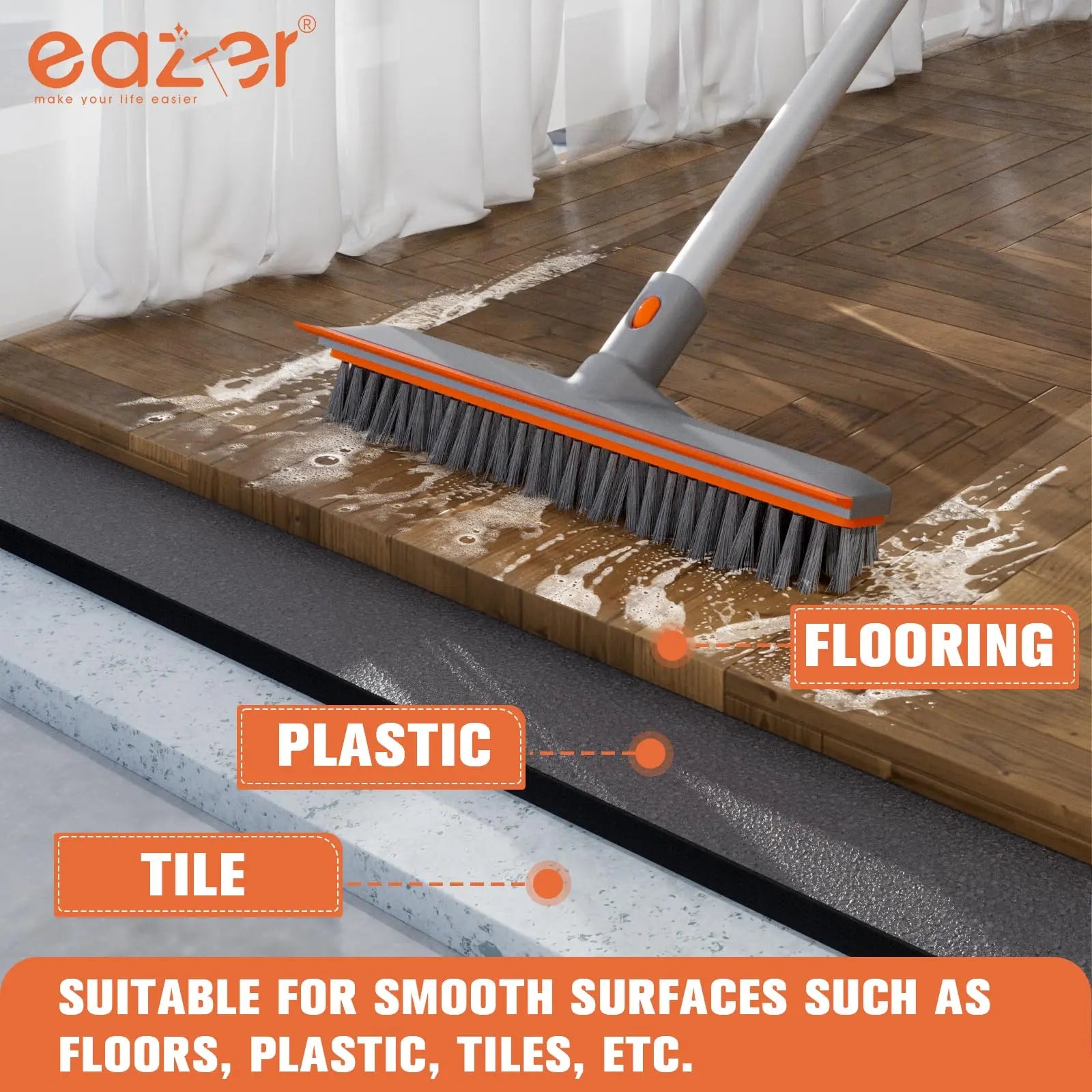 Eazer EAB03-H Floor Scrubber Brush - 2-in-1 Deck Cleaning Solution