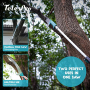 TelesPro Telescoping Extension Pole with Pruning Saw for Effortless Tree Trimming 5-12FT