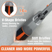 Eazer Grout Brush with Long Handle - 180° Rotation Tile Grout Cleaning Brush for Bathroom Tile Floors