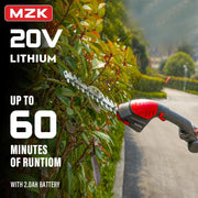 MZK 3-in-1 Electric Pole Hedge Trimmer – 20V Mini Hedge Trimmer & Grass Shear with 13ft Reach for Lawn Care
