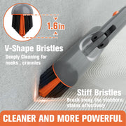 Eazer Grout Brush EAB02-H - 180° Rotating Tile Grout Cleaner with V-Shape Scrubber and Stiff Bristles for Effective Bathroom and Baseboard Cleaning