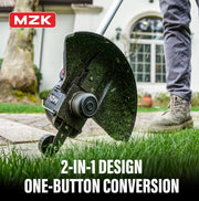 MZK 20V 12'' Cordless String Trimmer & Edger with 8 Spools, Battery-Powered Weed Trimmer for Lawn & Garden, Includes 2x 2AH Batteries and Charger