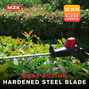 MZK Cordless Pole Hedge Trimmer Attachment - 20V MAX with 23-Inch Reach, 8-Feet Extension, Multi-Angle, Includes Two Batteries and Charger