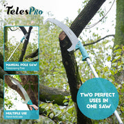 Telespro Telescoping Extension Pole with Pruning Saw for Effortless Tree Trimming 7-30FT