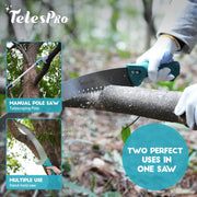 TelesPro 16-Inch Handheld Pruning Saw for Effortless Tree Trimming - Compatible with US Acme Thread Poles