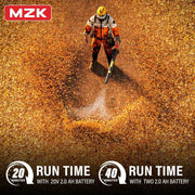 MZK Cordless Leaf Blower - 20V Battery Powered Electric Blower for Lawn Care, Patio Cleaning, and Dust Removal (Includes 2 * 2Ah Battery & Charger)