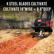 MZK 40V 12-Inch Cordless Garden Tiller - Battery Powered Rototiller for Lawn and Garden Cultivation (Includes 2 * 4.0Ah Batteries & Charger)