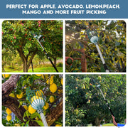 Telespro 12FT Telescoping Fruit Picker - 20+ Foot Reach, Lightweight Aluminum Extension Pole with Easy Attach Twist-On Apple Basket, Durable Fruit Picking Tool